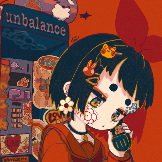 レトロポップなタッチの一枚絵を描きます。