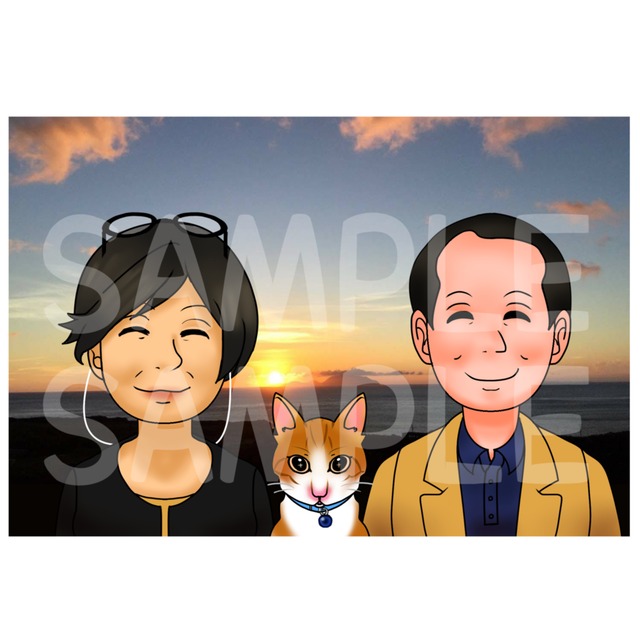 人やペットの似顔絵描きます