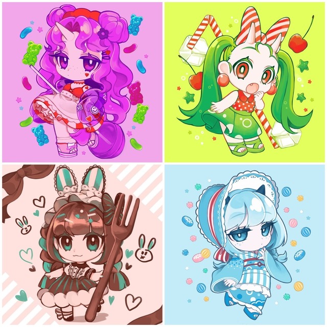 SNS用デフォルメキャラクターイラスト