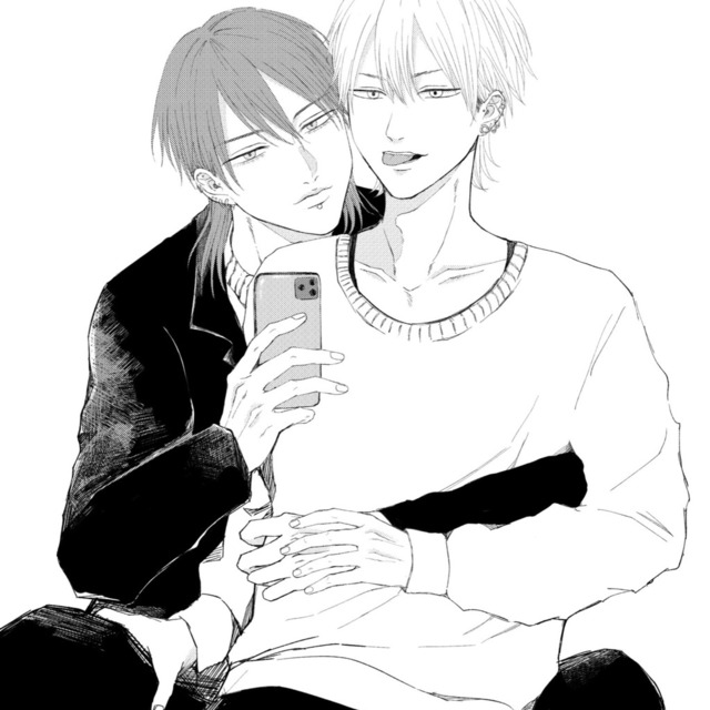 BL小説 同人誌の挿絵 アイコンなどに🖋モノクロイラスト