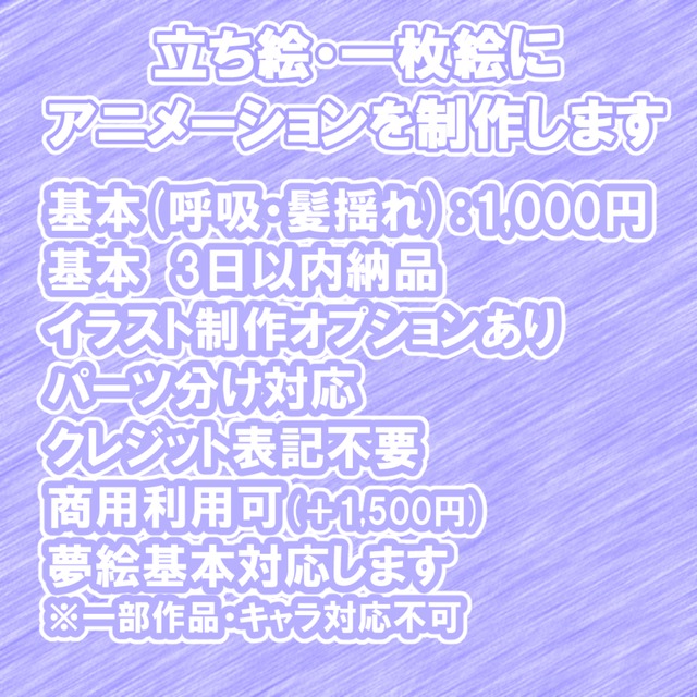 立ち絵や一枚絵にアニメーションを追加します
