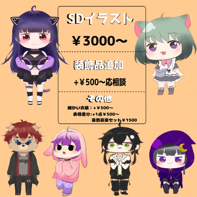 【最短納期3日以内】SDキャラ作成します【商用利用料込】