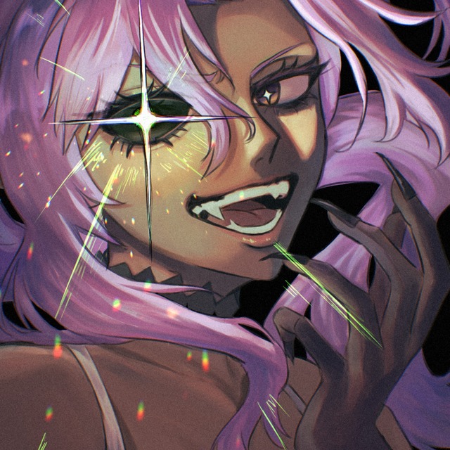 厚塗りのゴシックパンクなイラスト