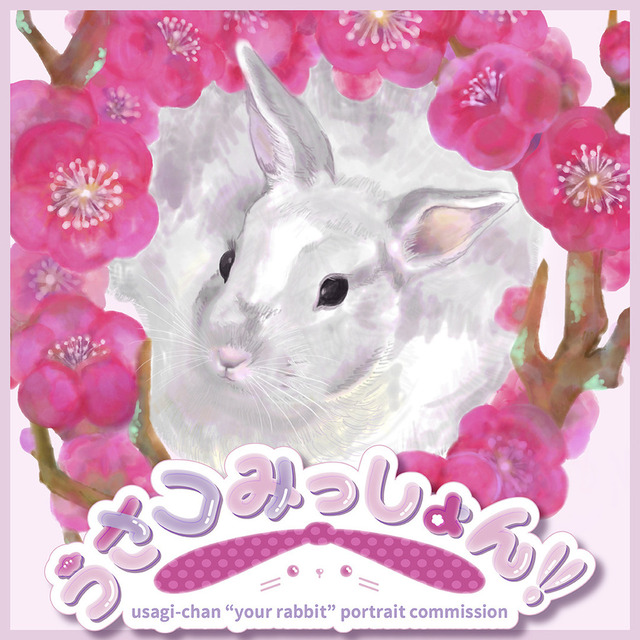 【ペットの似顔絵】うさコみっしょん！（うさぎさん向け）
