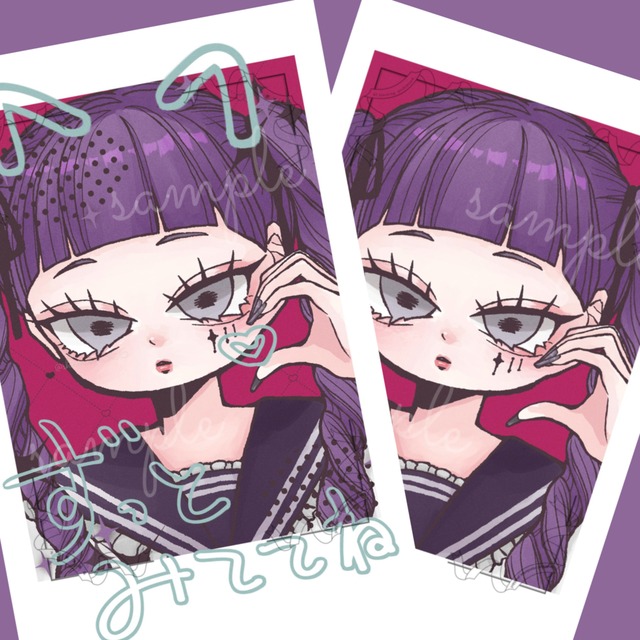 商用利用可.⋆𝜗𝜚チェキ風イラスト