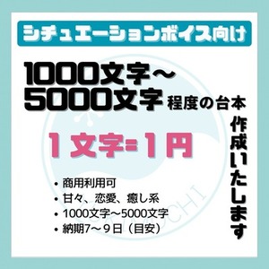 恋愛・癒やし・ちょっぴりエロスなシチュボ台本を制作いたします