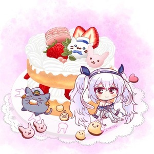 食べ物×人物のデフォルメイラスト制作します。