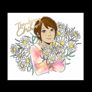好きなお花に囲まれた似顔絵をカラーで描きます プレゼントなどにも