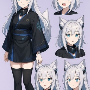 【立ち絵】可愛いケモミミキャラ（6種の表情付き）