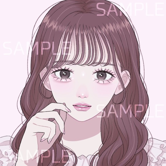 メイクも可愛いSNSアイコン描きます