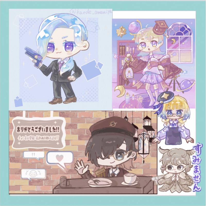 配信待機画面、スタンプ等アニメーション、イラスト制作