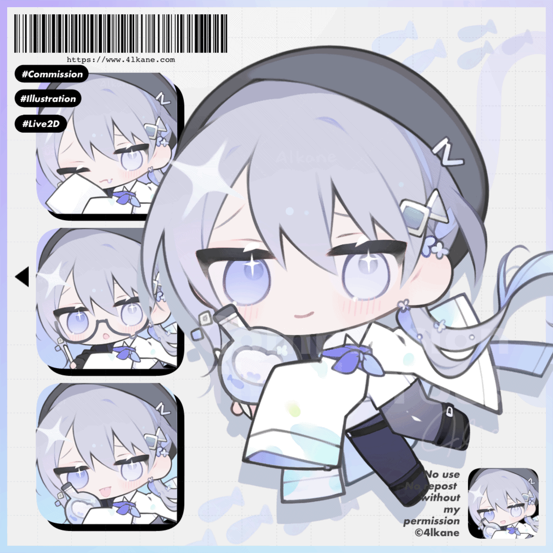 【簡易Live2Dモデルにも！】動くデフォルメイラスト