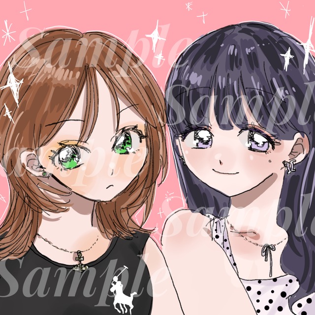 カラー！盛りだくさんアイコン用胸上イラスト(★ミニキャラ追加可能)