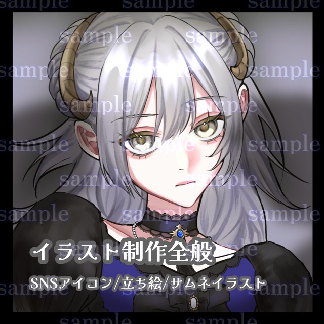 イラスト制作　SNSアイコン/ヘッダー/立ち絵/サムネイラスト