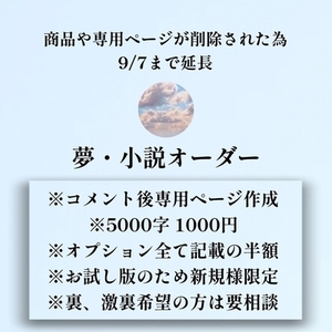 ・新規様限定・ 夢小説オーダー