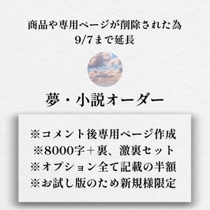 〰新規様限定〰 夢小説オーダー