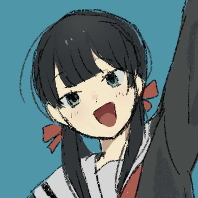 アナログ風の線で女の子アイコン描きます