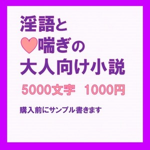 【新規商品お試し中】お好きな内容で淫語モリモリのHな小説を書きます