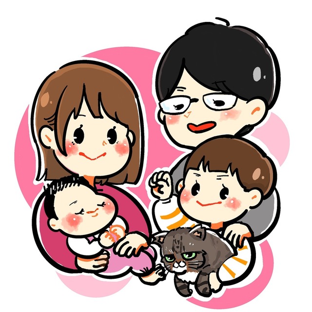 かわいい家族似顔絵をお描きします
