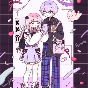 鏡越しイラスト