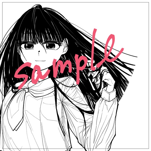 モノクロで綺麗な髪のキャラを描きます