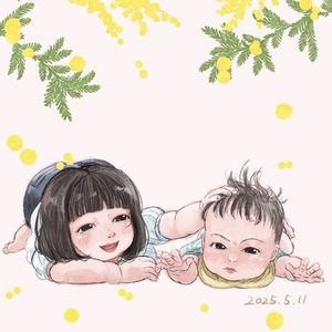 写真を元に似顔絵を描きます