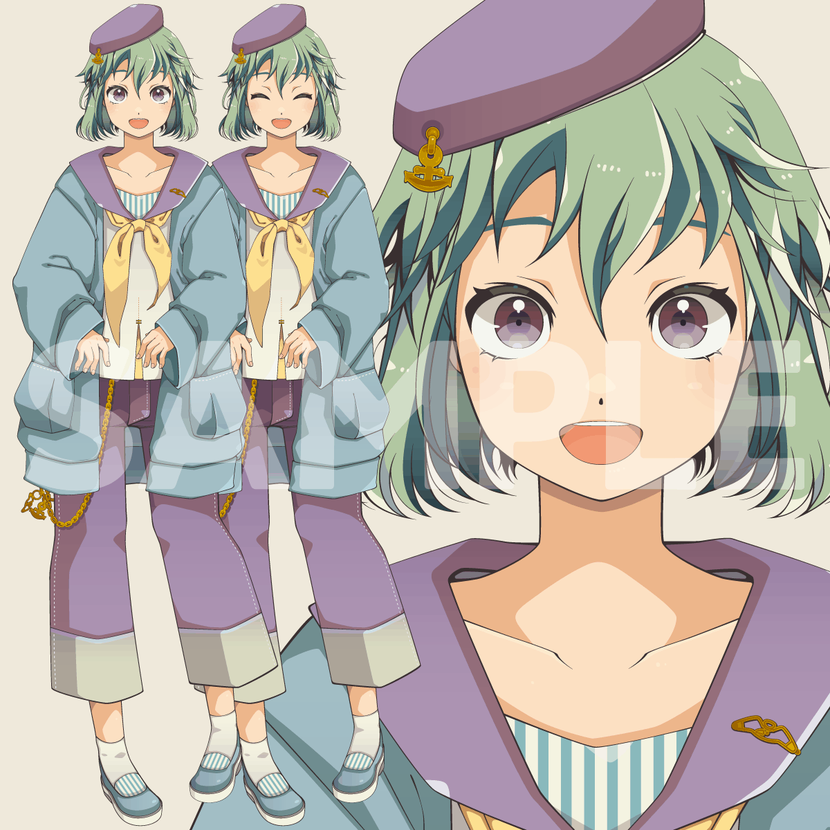 Vライバーデビュー用の立ち絵（パーツ分け無し）とロゴの作成セット