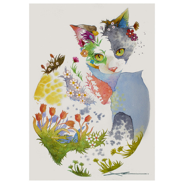 手描き一枚絵(透明水彩)