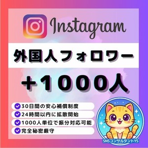 【💎Instagram】外国人フォロワー＋1,000人増加いたします