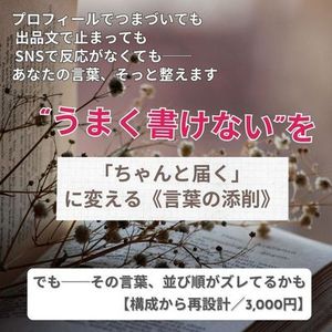 刺さらない文章を“読みたくなる文章”に。ライティング設計【添削付き】