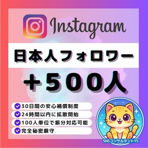 【💎Instagram】日本人フォロワー＋500人増加いたします 購入