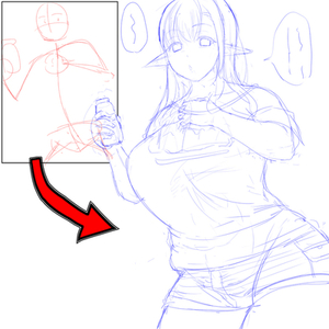 漫画の下絵起こし