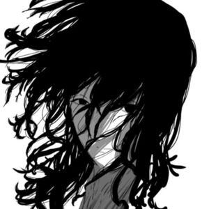 白黒の女の子の顔面