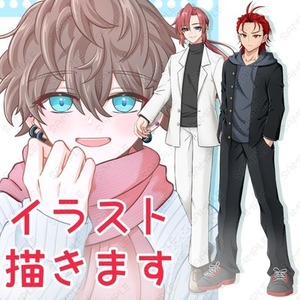 【初依頼50％OFF】最短7日！立ち絵アイコン一枚絵制作します