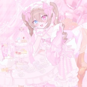 量産イラスト ピンクアフタヌーンティー