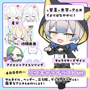 二次利用OK！アイコン、立ち絵、待機画面に！かわいいミニキャラ描きます