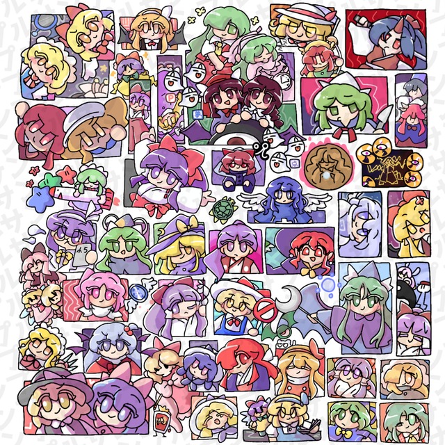 ミニキャラ集合絵、CP絵、2人〜200人まで追加料金で商業利用、著作権譲渡可