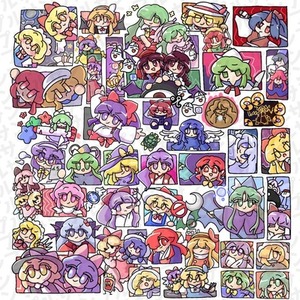 コマ割りみたいなデフォルメの集合絵、CP絵、2人〜200人まで