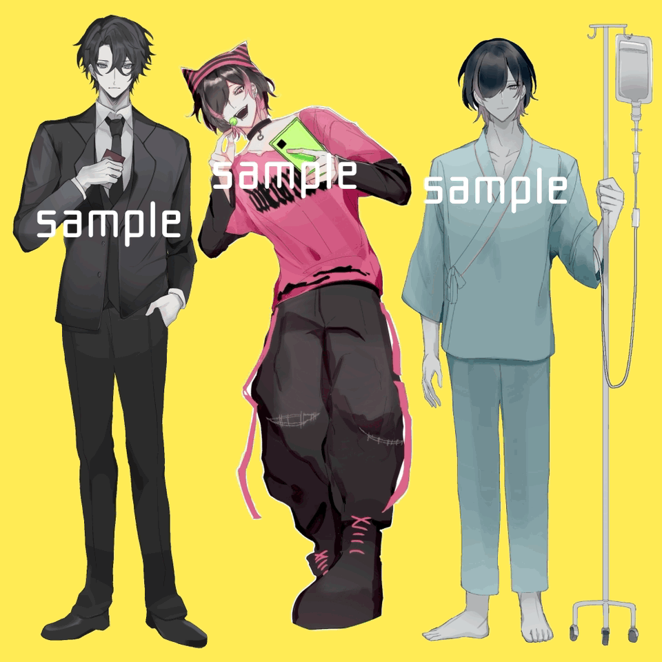 【簡易版】立ち絵制作いたします【表情差分2種付き】