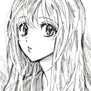 モノクロポートレートイラスト