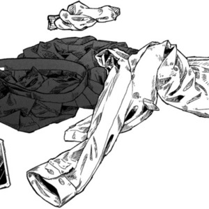 モノクロキャラクターイラスト