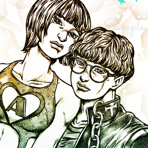 ‪☆ジョジョ風に似顔絵描きます☆お祝い・記念日などに特別な1枚を