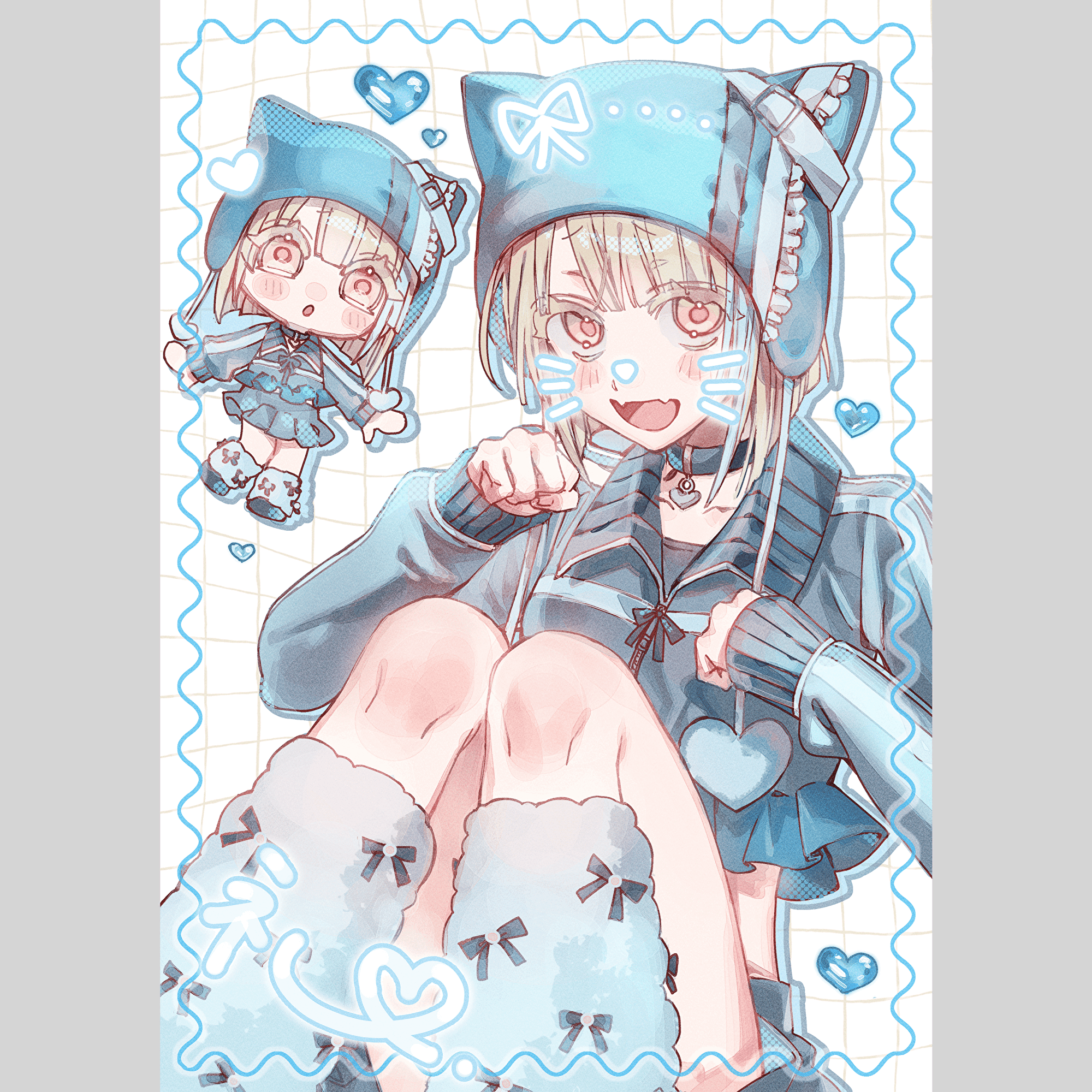 ラクガキ有りおすわりOC+SD描きます！