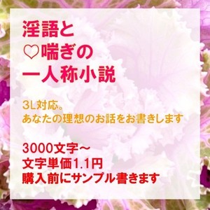 詳細指定もおまかせも。淫語モリモリのHな大人向け小説をお書きします。