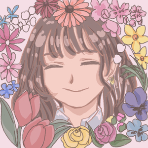 お花に囲まれたアイコンイラスト作成します♪