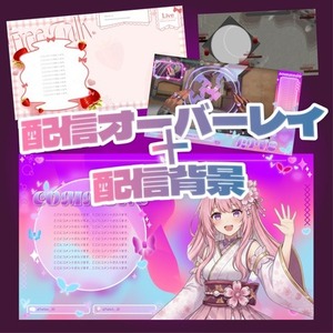 配信オーバーレイ＋配信背景　応援セット