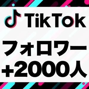 【購入可】TikTokのフォロワーを+2,000人増加します　※30日保証