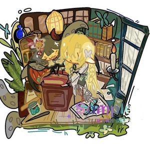 背景ありの二人イラスト