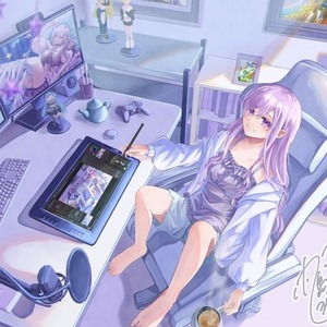 動画サムネ/表紙/背景有一枚絵を描きます