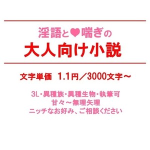 詳細指定もおまかせも。淫語モリモリのHな大人向け小説をお書きします。